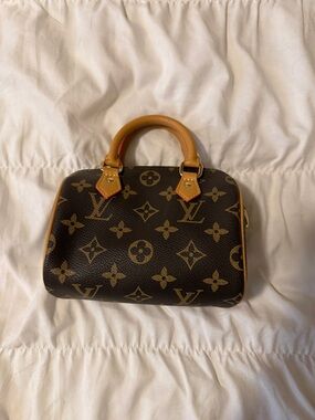 Vintage Mini Handbag in Brown and Tan